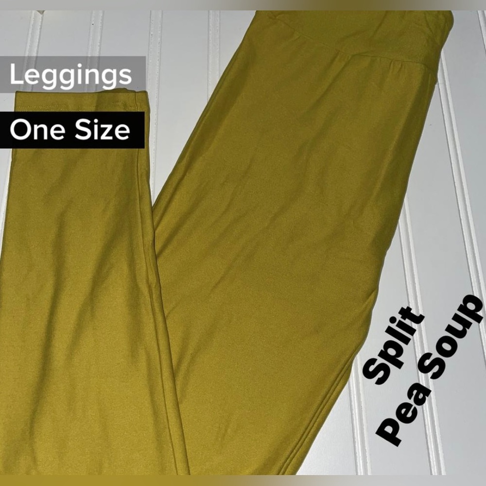 Lularoe Pea Soup Yellow Green Buttery Soft Leggings OS NEW